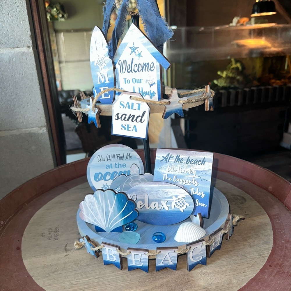 Beach Themed Decorative Tray Set